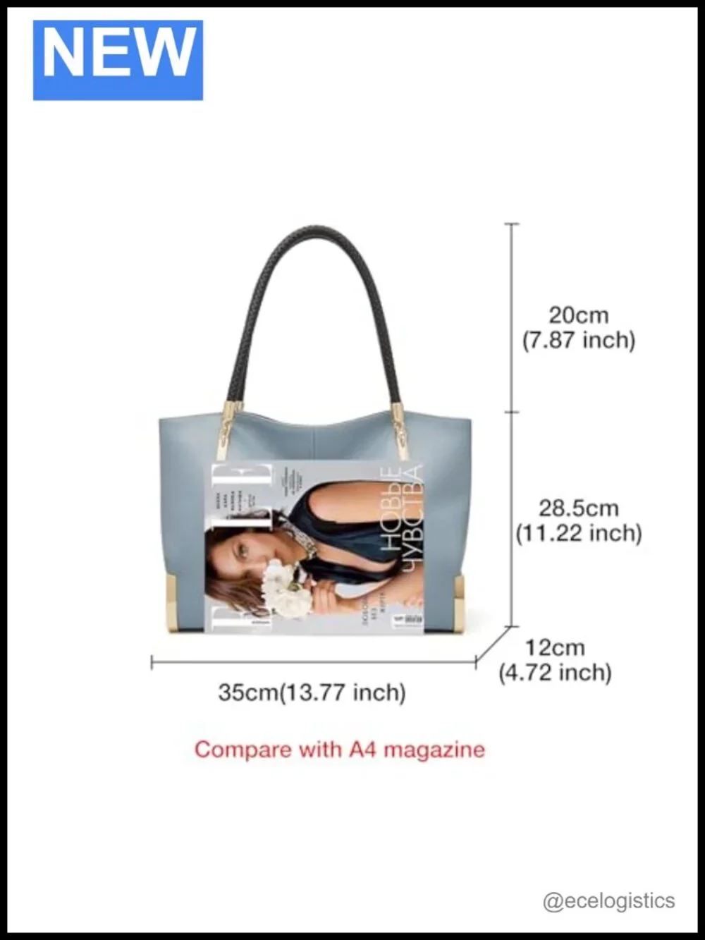 Large Capacity Tote Handbag Women Split Cowhide Gold Hardware Shoulder Bag